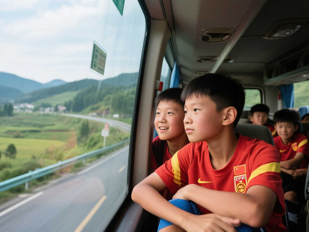 【, could you help me rewrite this title in Chinese from a fresh perspective： ＂【花絮】国少队赴比赛场地踩场 大巴限高无奈绕行＂？ Please return just one title.